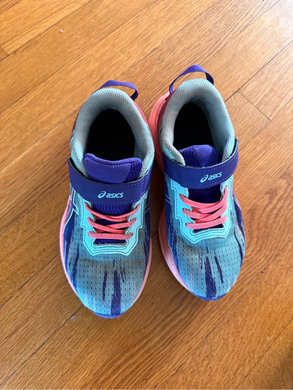 ASICS Kids' Teal, Purple & Pink Sneakers- Size US 1